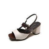 High Heels Slippers Summer Chunky Heel Peep Toe Buckle Strap High Heel Fashion Sandals
