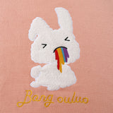Men Sweater Cartoon Rabbit Embroidered Knitwear Men's Street Trend round Neck Sweater Pullover