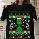 Men and Women Grinch Shirt Christmas Grinch Creative Pattern T-shirt