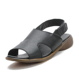 Highway Flat Sandals Summer Vintage Soft Bottom Flat Heel Women's Sandals Genuine Leather Strap Sandals for Women