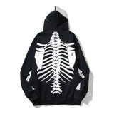Cardigan Baseball Jacket Skull Bone Print Cardigan Hoodie Coat