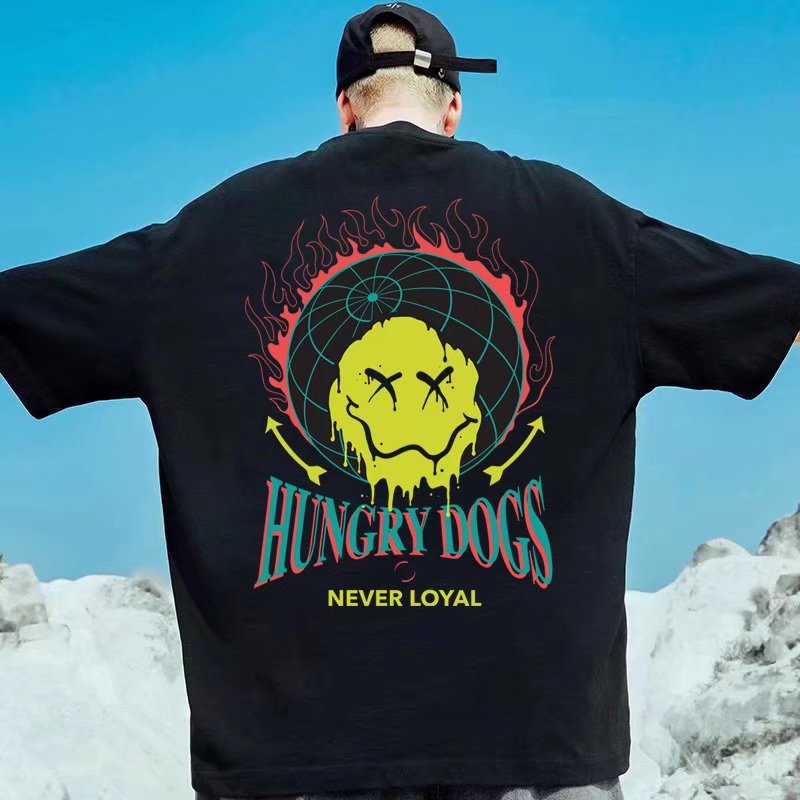 Men T-Shirts Printed Loose Half Sleeve
