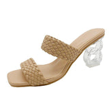 High Heels Slippers Summer Chunky Heel Slippers