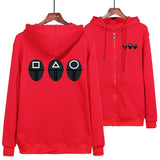 Squid Game Costume round Six Squid Game Squid Game Series Pattern Printing Zipper Hooded Sweater Independent Station