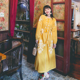 Coachella Music Festival Outfits Embroidered Cotton Linen Loose Retro Dress