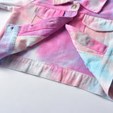 Children Jean Jackets Spring Denim Tie-Dyed Denim Jacket Ripped Jacket