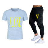 Vlone T Shirts & Pants 2 Piece Set Short-Sleeved Trousers Casual Summer Trousers For Men