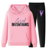 Vlone Hoodie & Pants 2 Piece Set Casual Loose Hoodie Sweatshirt