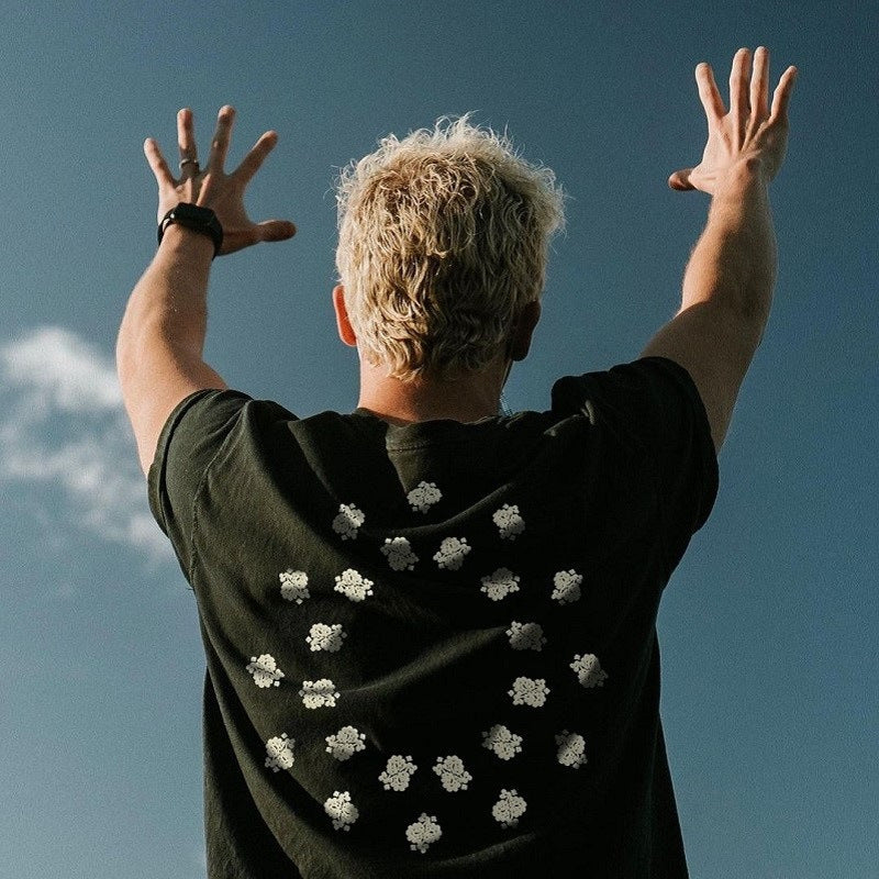 Askyurself T Shirt Paisley Loose Distressed Three-Dimensional Embossed Pattern