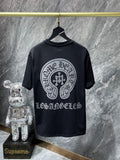 CHH Chrome Hearts T Shirts Cross Sanskrit Flocking Short Sleeve T-shirt