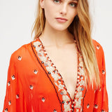 Beth Dutton Bohemian Summer Spring Midi Dress Embroidered Dress