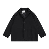 Man Fall Fall Vintage Solid Color Two Button Blazer Loose-Fitting Casual Suit