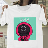 Squid Game Costume Peripheral round Six Printed Cute Short Sleeve T-shirt