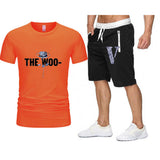 Vlone T Shirts & Shorts 2 Piece Set Rose Large V Printed Men'S And Women'S Loose Short-Sleeved T-Shirt