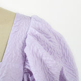 MIDI Mauve Wrap Dress Purple Puff Sleeve Pettiskirt Square Collar Dress Summer