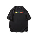 Men T Shitrs Creative Flower Letter Printed Leisure