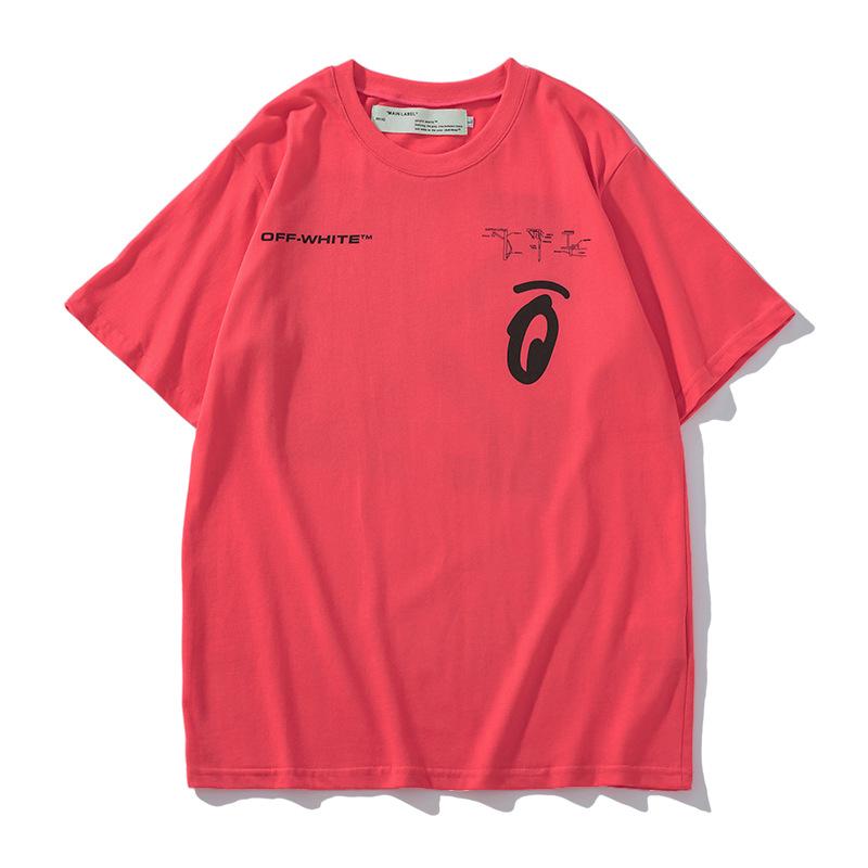 Off White T Shirt Short Sleeve Tshirt Stitching Half Arrow Print Owt
