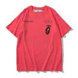 Off White T Shirt Short Sleeve Tshirt Stitching Half Arrow Print Owt