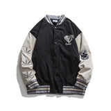 Valentine's Day Jacket Love Puff Print Baseball Jacket