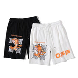 Off White Summer Jerry Mouse Arrow Shorts Men'S And Women'S Loose Cropped Pants Owt