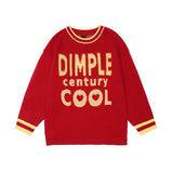 Men Sweater Embroidery Letter Color Matching Sweater Men's Pullover Top