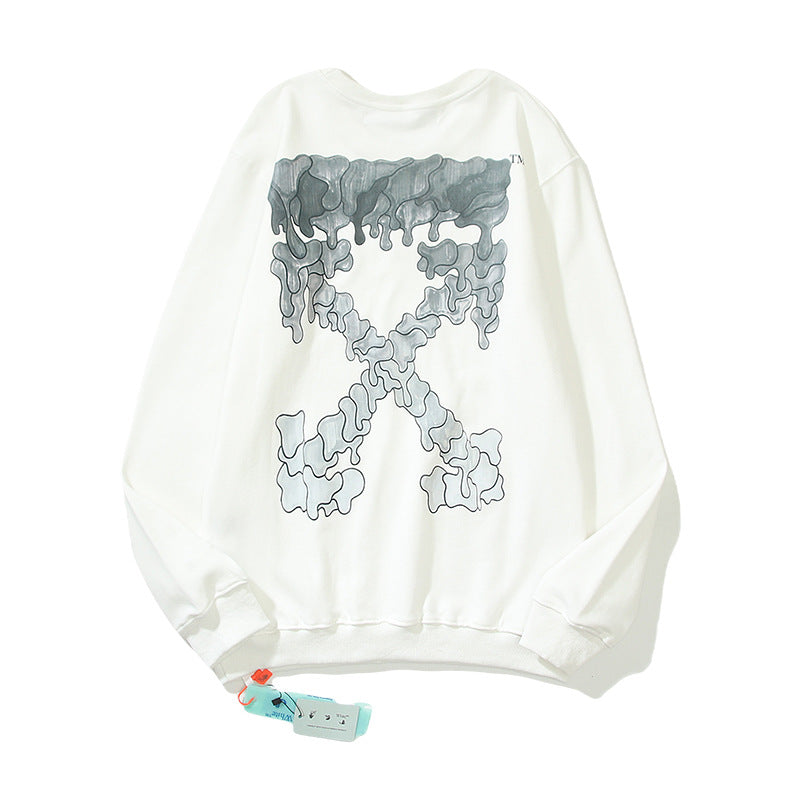 Off White Sweatshirts Autumn Printed Sweater Ow Round Neck Loose Casual Men And Women