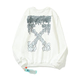 Off White Sweatshirts Autumn Printed Sweater Ow Round Neck Loose Casual Men And Women