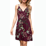 Nine Britton Dress Flower Printed V-neck Sleeveless Sling