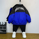 Toddler Boys Jackets Boys' round Neck Baseball Uniform Loose Zip-up Shirt