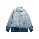 Men Denim Jackets Autumn Stitching Denim Jacket for Men and Women Baggy Coat