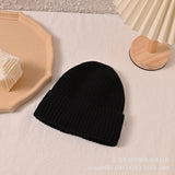 Red Beanie Hat Autumn and Winter Retro Knitted Hat Wool Dome