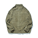Man Fall Outfis Retro Solid Color Simple Corduroy Thick Stripe Loose Top Men's Casual Jacket Jacket