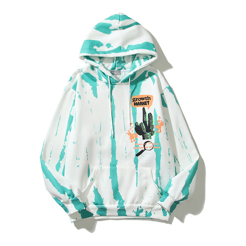 Kanye West Sunday Service Hoodie Cactus Tie Dye Velvet Padded Hooded Sweatshirt