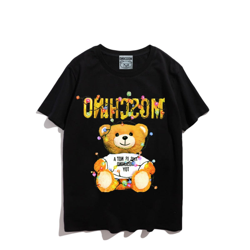 Moschino T Shirt Teddy Bear Pattern Quick-Drying Loose Short Sleeve