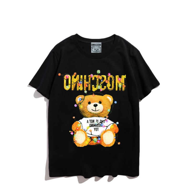 Moschino T Shirt Teddy Bear Pattern Quick-Drying Loose Short Sleeve