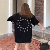 Askyurself T Shirt Paisley Loose Distressed Three-Dimensional Embossed Pattern