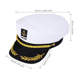 Captains Hat Military Cap White Summer Retro Flat Top