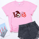 Valentine's Day T Shirt Short-Sleeved T-shirt Men's and Women's Love Printed round Neck Spring and Summer
