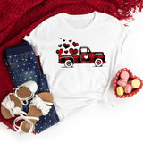 Valentine's Day T Shirts Couples Love Heart Printing Loose Pullover Short Sleeve T-shirt