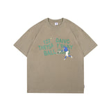 Men T Shitrs Baseball Player Printed Round Neck