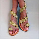 Women Open Toe Sandals Flats Large Size Sandals Spring Flat Sandals Round Toe