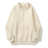 Cardigan Baseball Jacket Autumn and Winter Logo Letter Flocking Zipper Hooded Sweater