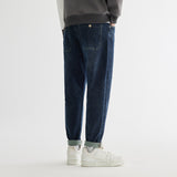 Men Jeans Blue Straight Jeans Men's All-Match Slightly Loose
