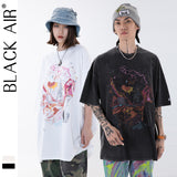 Y2g Shirts for Boys Spring/Summer Washed and Worn Printed Short Sleeve Retro T-shirt for Men