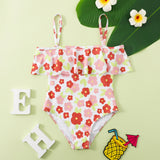 Children Swimsuit Children's Swimsuit Flounced Printed One-Piece Swimsuit