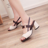 High Heels Slippers Summer Chunky Heel Peep Toe Buckle Strap High Heel Fashion Sandals