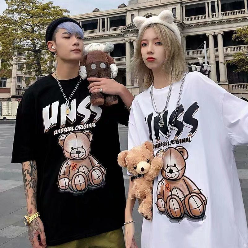 Men T-Shirts Bear Printed Half Sleeve