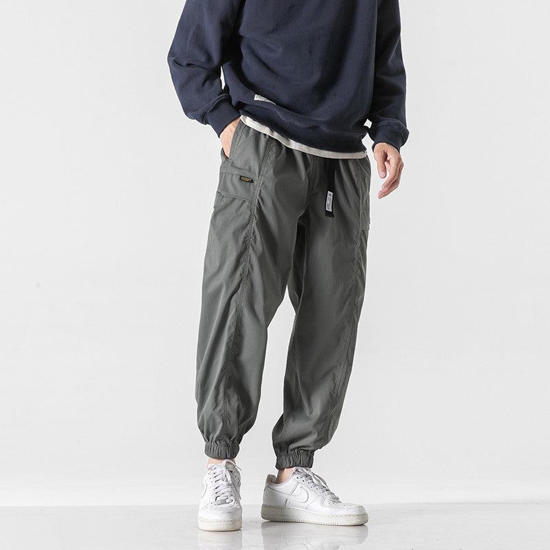 Man Fall Fall Vintage Multi-Pocket Cargo Pants Loose Tappered Casual Pants