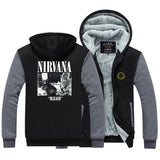 Nirvana Hoodie Nietou Band European And American Rock Band Sweater Coat Hoodie Zipper Clothes Peripheral Velvet Thickened