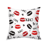 Valentine's Day Pillow Covers 4 Piece Random Styles Together, Printed Couple Love Love Heart Flowers Back Cushion